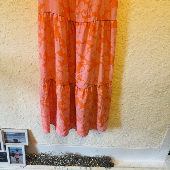 Social Standard by Sanctuary Pink Orange Floral Maxi Dress Medium - Picture 5 of 10